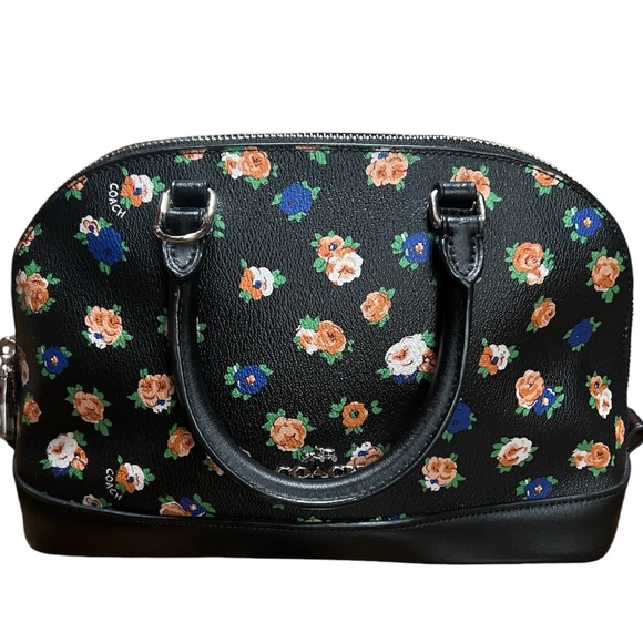 Coach Handbags - Beautiful COACH Black Floral Handbag Mini Tote Bag See Description NWOT